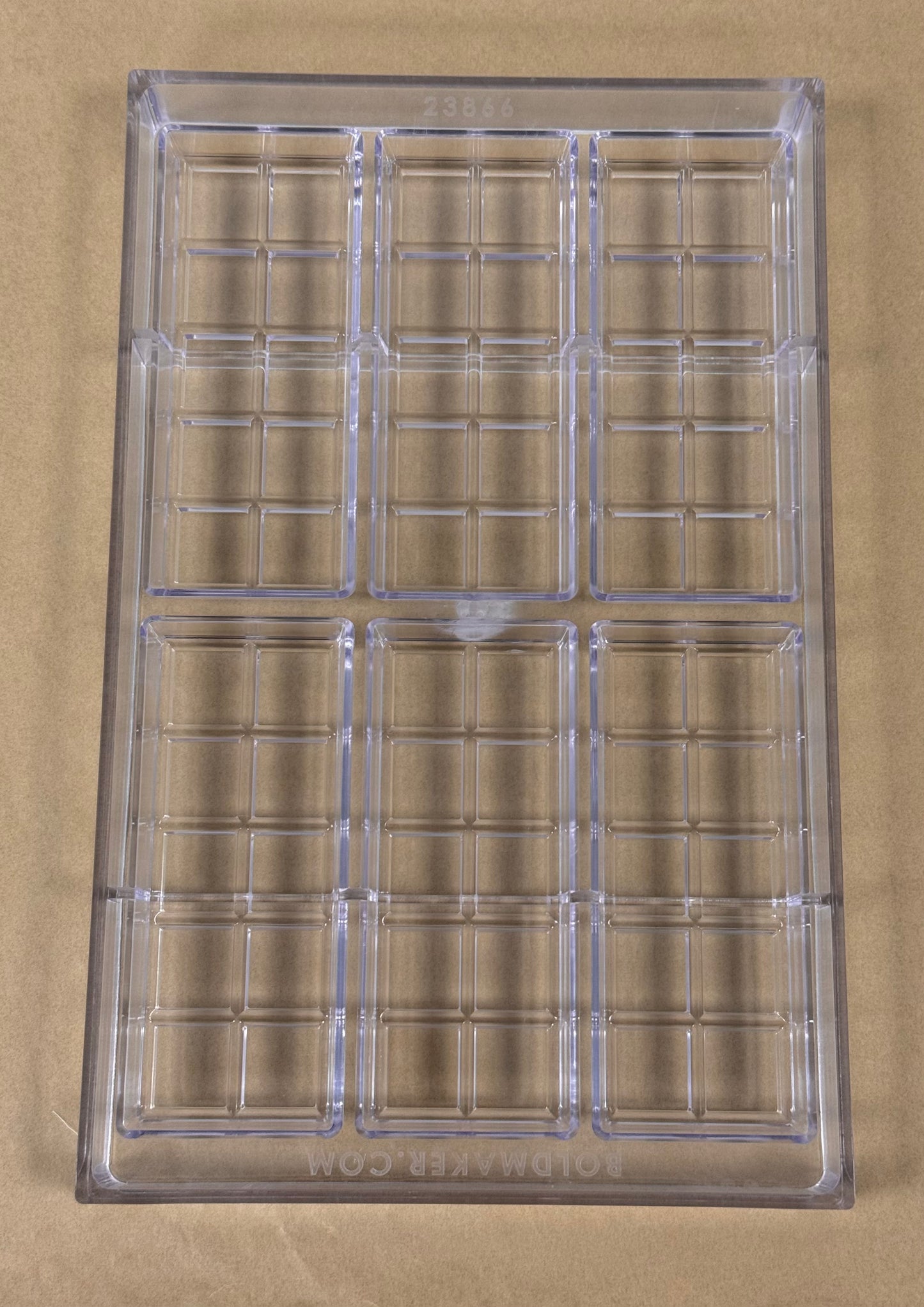 Custom Chocolate Bar Mold – 6 Cavity Polycarbonate