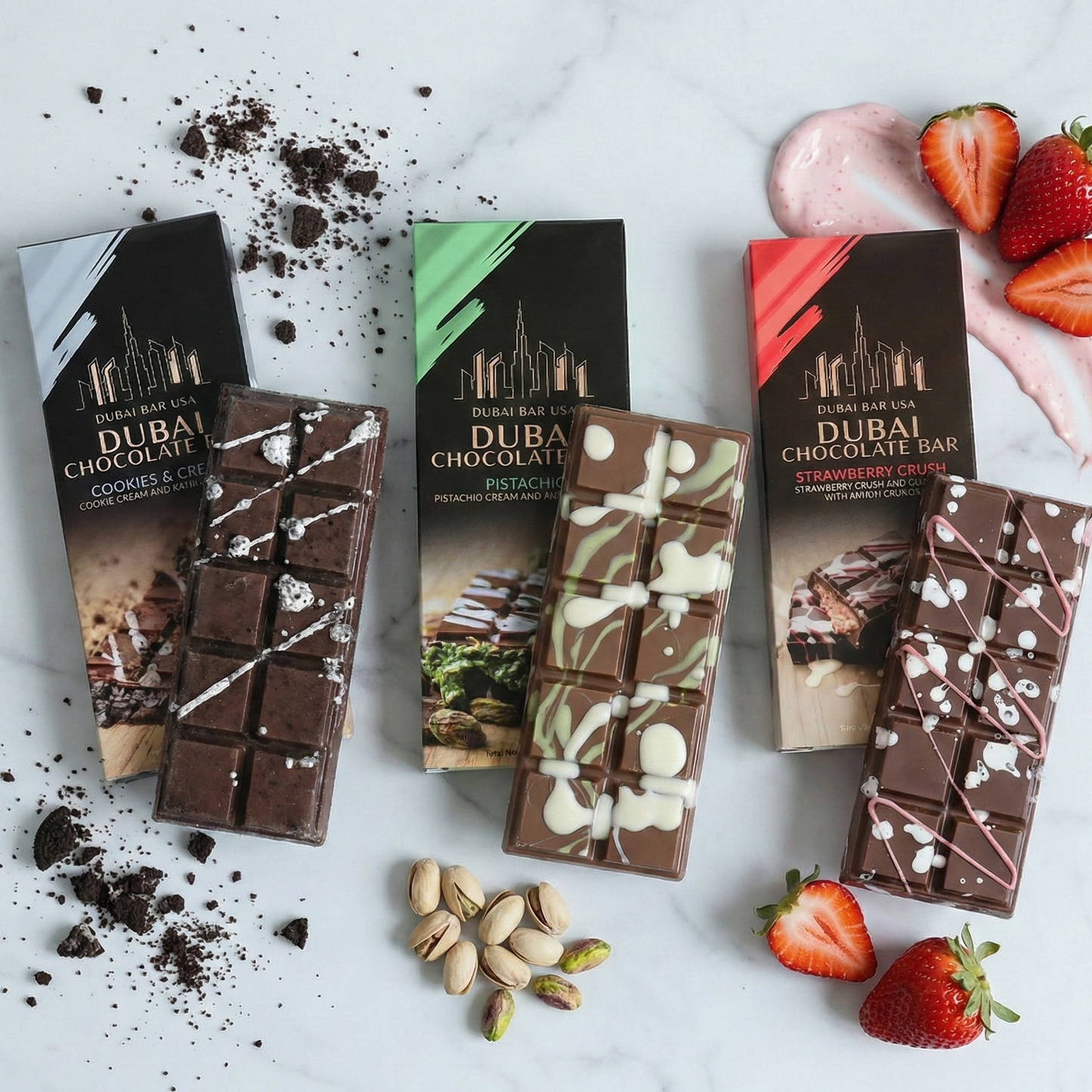 Dubai Bar Mixed Flavor Display Pack, 24 Bars