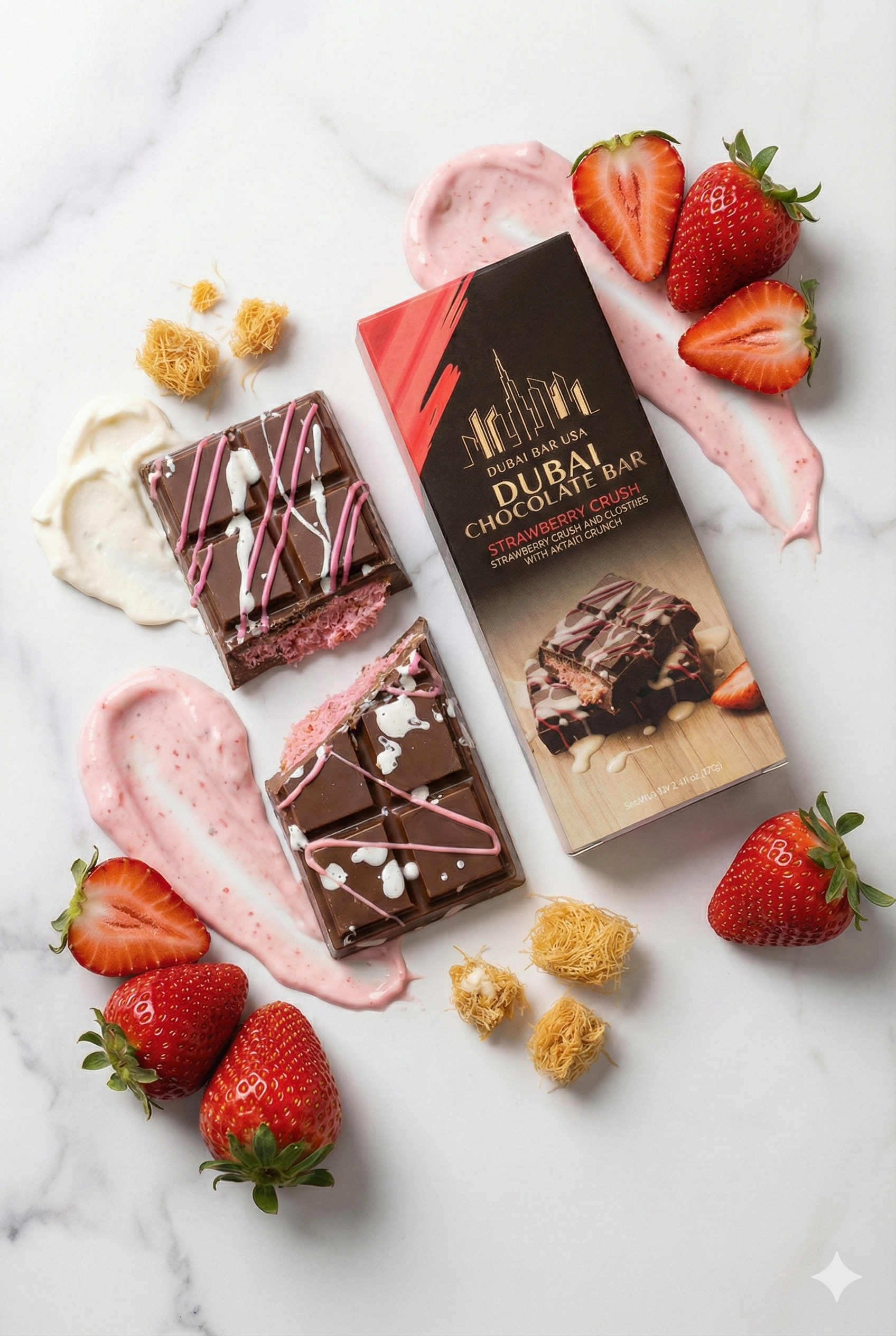 Dubai Chocolate Bar Strawberry Crush with kataifi crunch - image 2