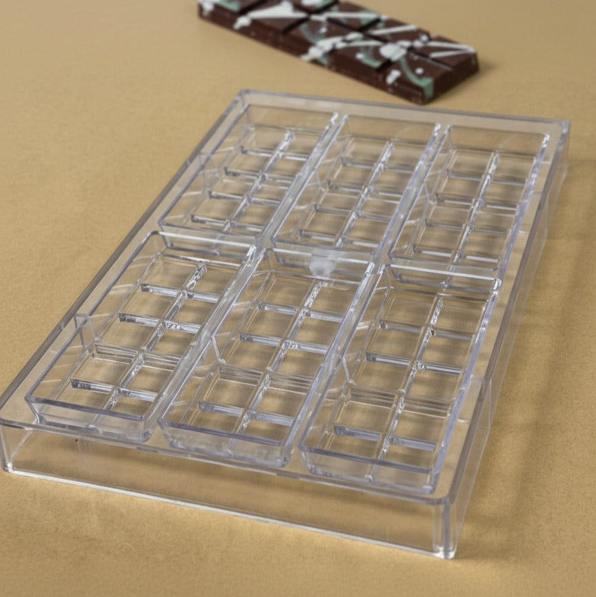 Custom Chocolate Bar Mold – 6 Cavity Polycarbonate