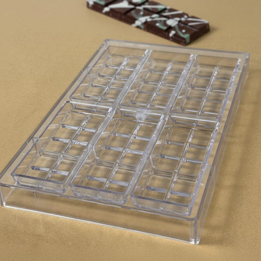 Custom Chocolate Bar Mold – 6 Cavity Polycarbonate